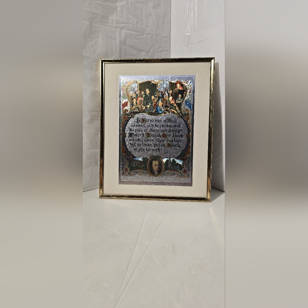 Framed Historical Artwork with Gold Frame